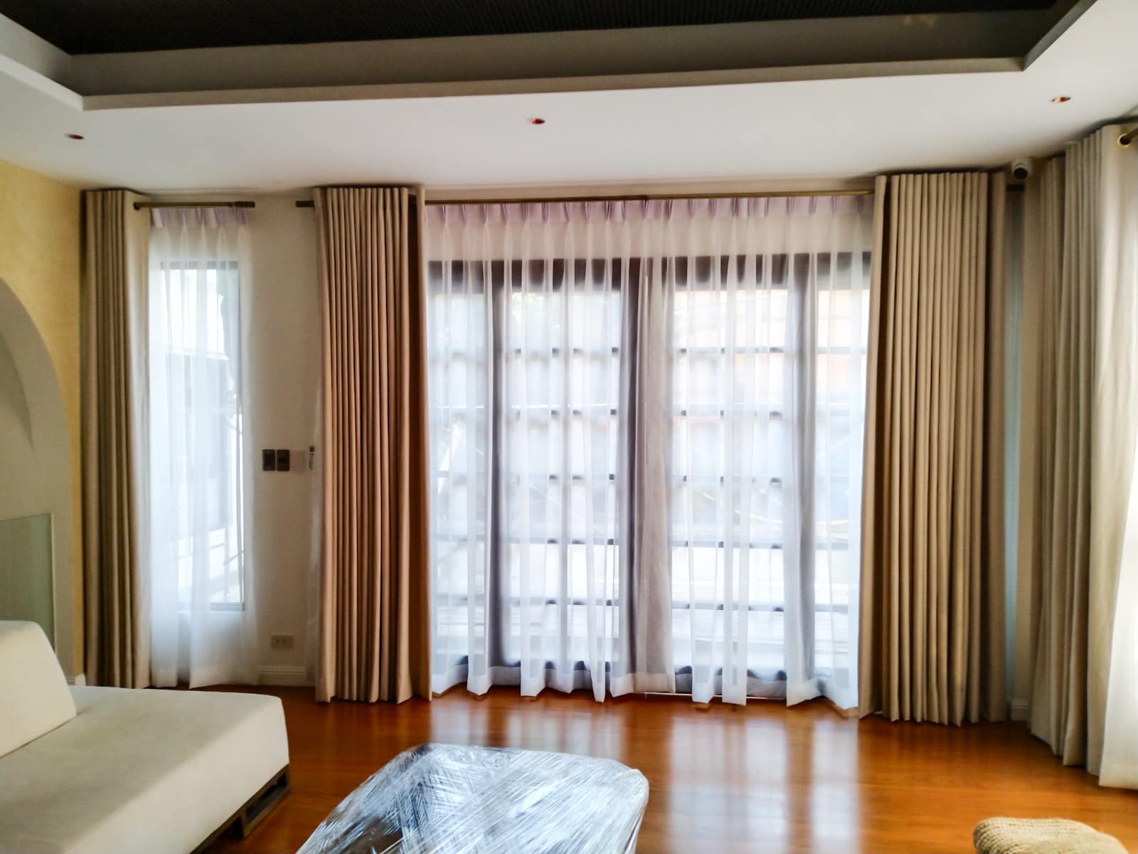 Custom curtain installation